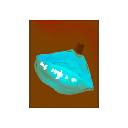 Bold Glowing  Blue Lips Print