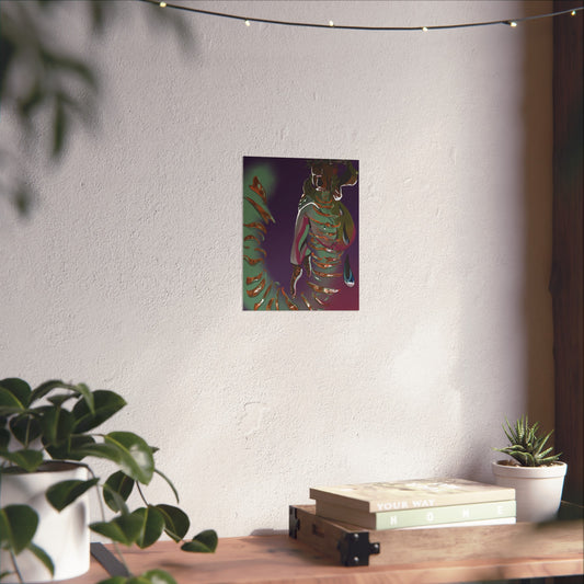 Fine Art Posters - Introspective Bronze Tiger Design for Decision Paralysis and Fear of the Future