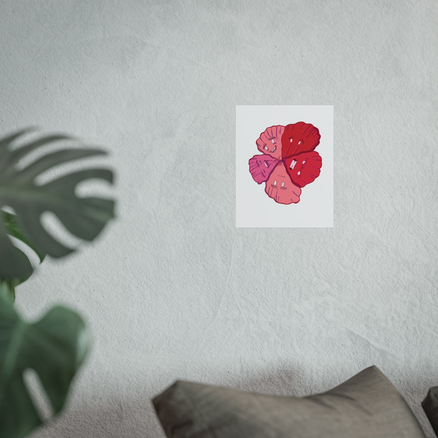 Pink and Red Mood Swing Hibiscus Print